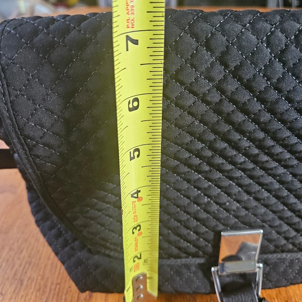 Vera‎ Bradley Carson Black Quilted Crossbody Bag Purse Floral Interior
